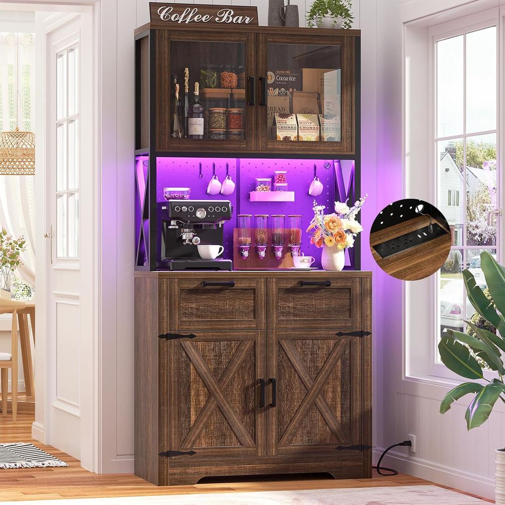 Kitchen - Кухонный шкаф-пенал 71 дюйм с LED-подсветкой