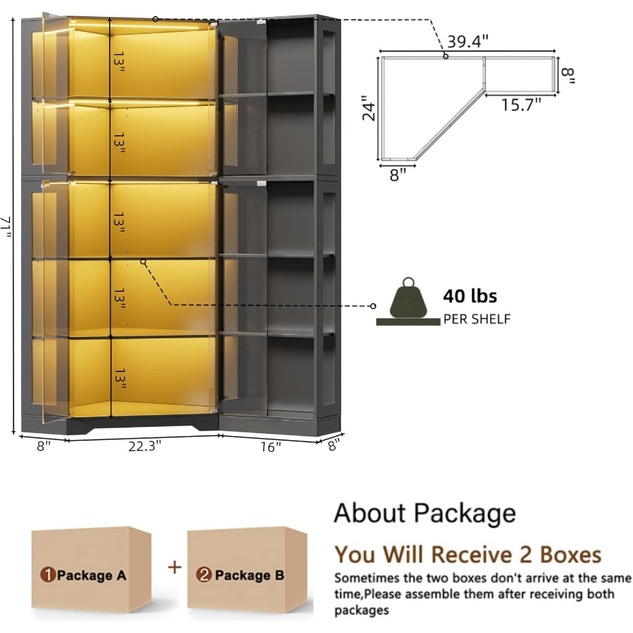 Угловая витрина-шкаф для хране – обзор и цена Storage & Organization